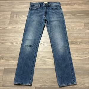 GAP 1969 Straight Faded Distressed Blue Jeans Size 32x32 Western Style Cowboy